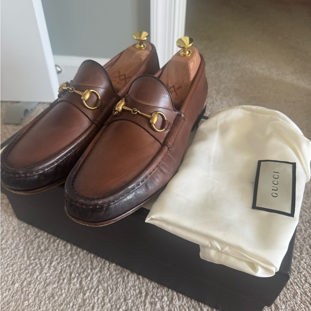 Men’s Horsebit 1953 Gucci leather loafers in Cocoa EUC size 8
